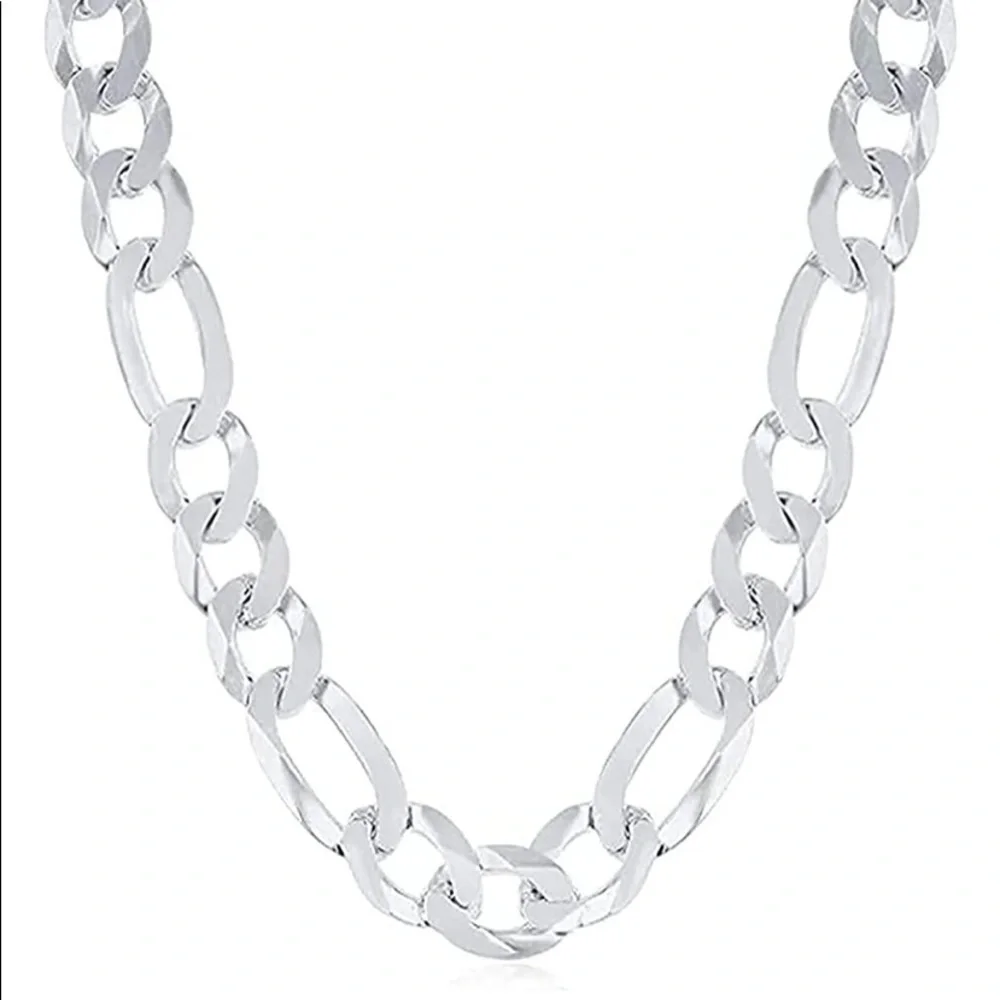 STAINLESS STEEL FIGARO CHAIN LINK NECKLACE